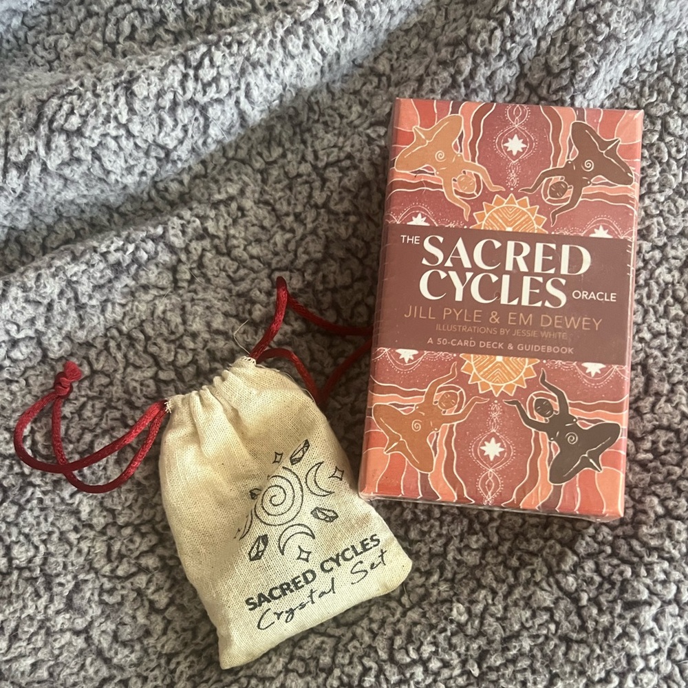 Sacred Cycles set including cards & stones NWT